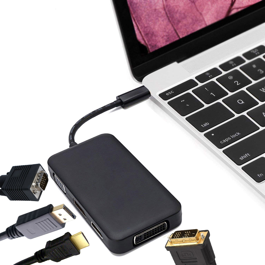 4XEM 4 in 1 USB Type C Hub To HDMI DVI VGA DP Adapter 4XUSBC4N1ADAPT