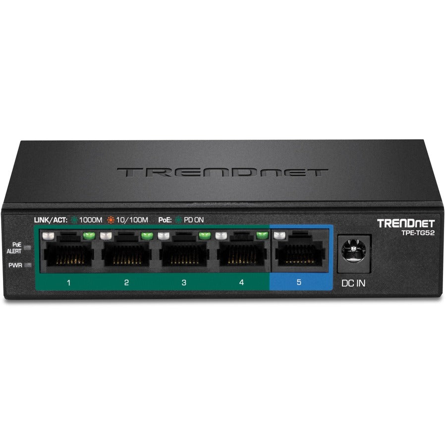 5-Port Gigabit PoE+ Switch | TRENDnet TPE-TG52