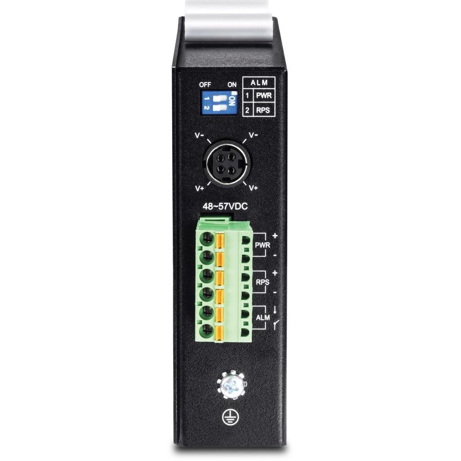 5-Port Hardened Industrial Gigabit PoE+ DIN-Rail Switch - TRENDnet TI-PG541