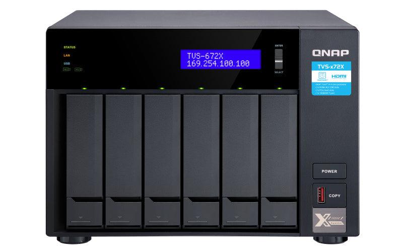 6-Bay NAS Intel Core i3 10GbE - QNAP TVS-672X M.2 NVMe | TechSoft TVS-672X-I3-8G-US