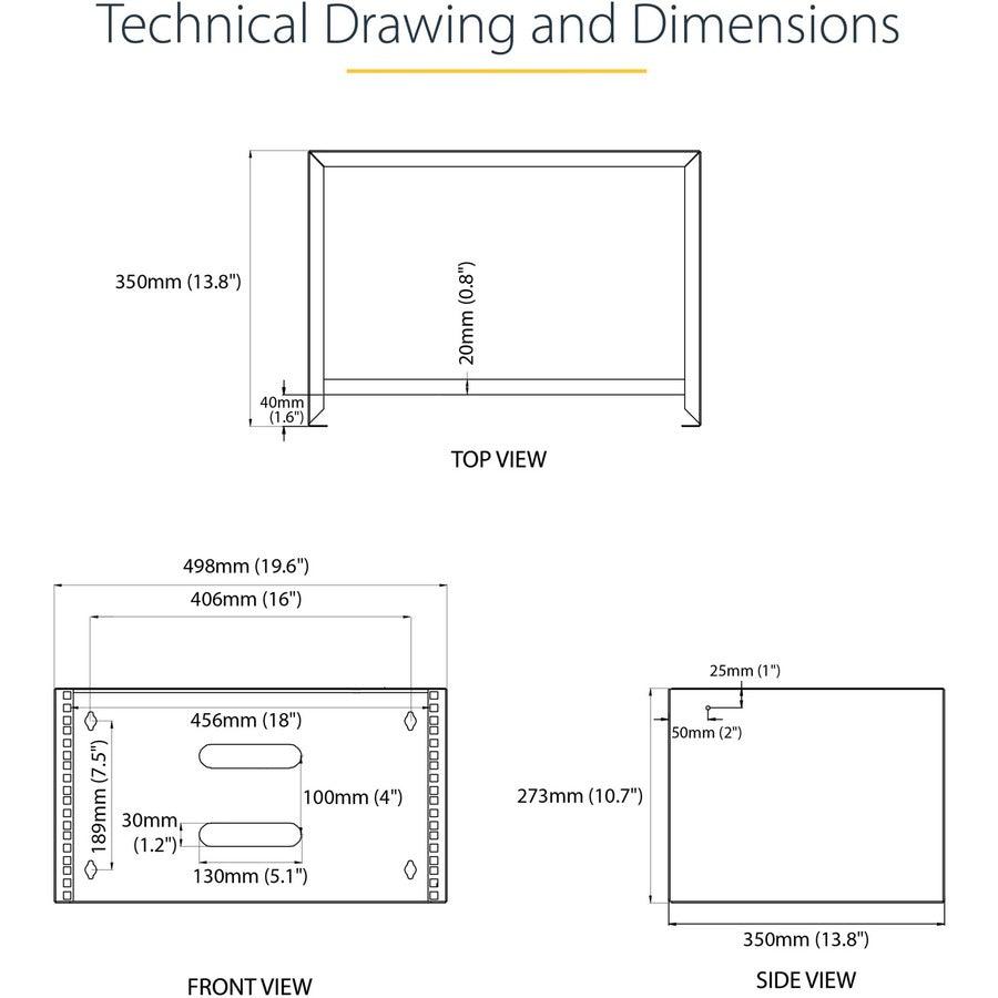 6U Wall Mount Network Rack - 14 Inch Deep Low Profile | StarTech.com WALLMOUNT6