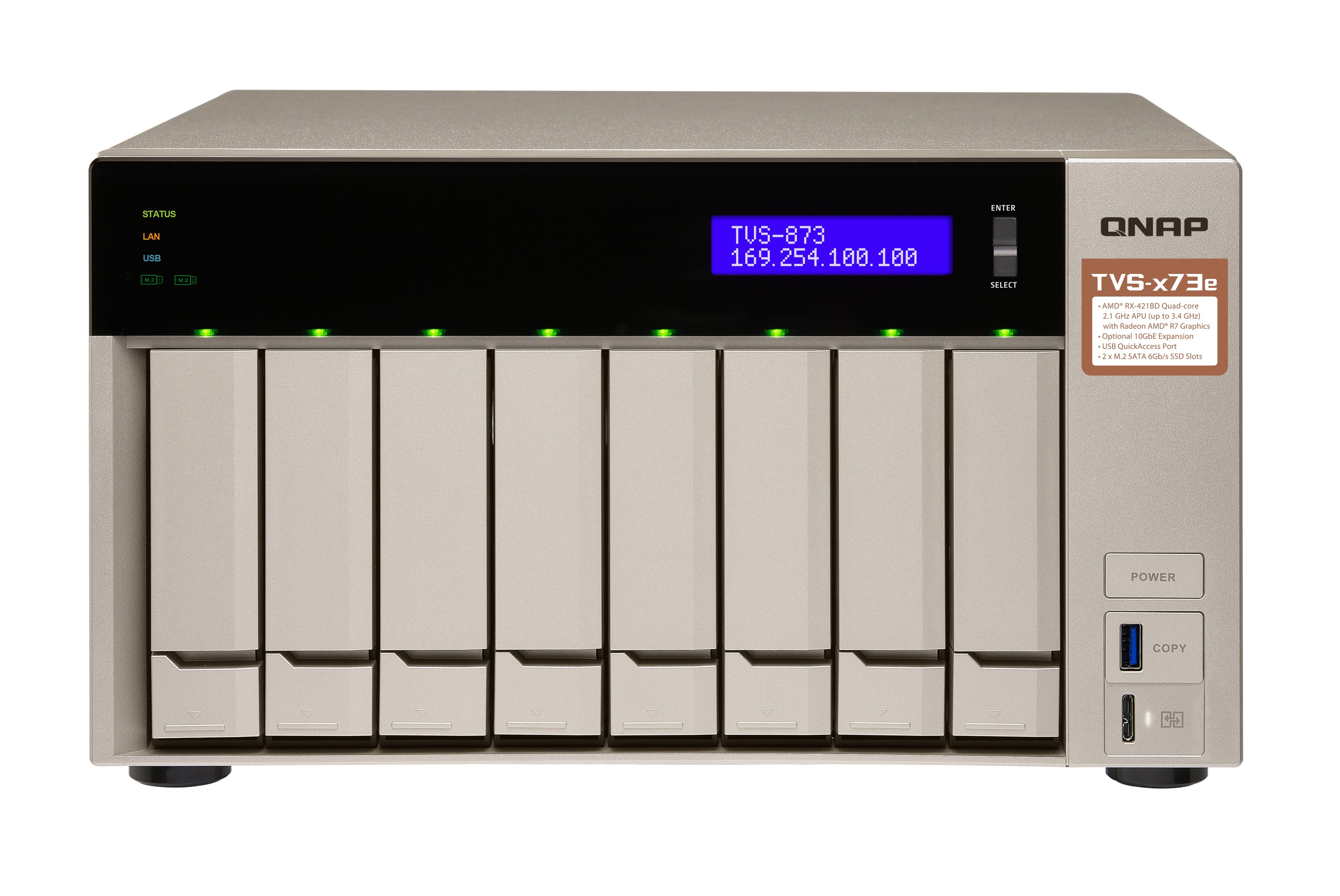 8-Bay NAS Server - High-Performance Network Storage | TecISoft TVS-873E-4G-US