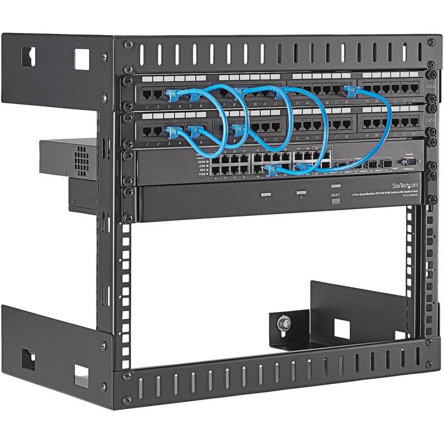8U Wall Mount Rack - Open Frame Network Equipment Cabinet | StarTech.com RK812WALLO