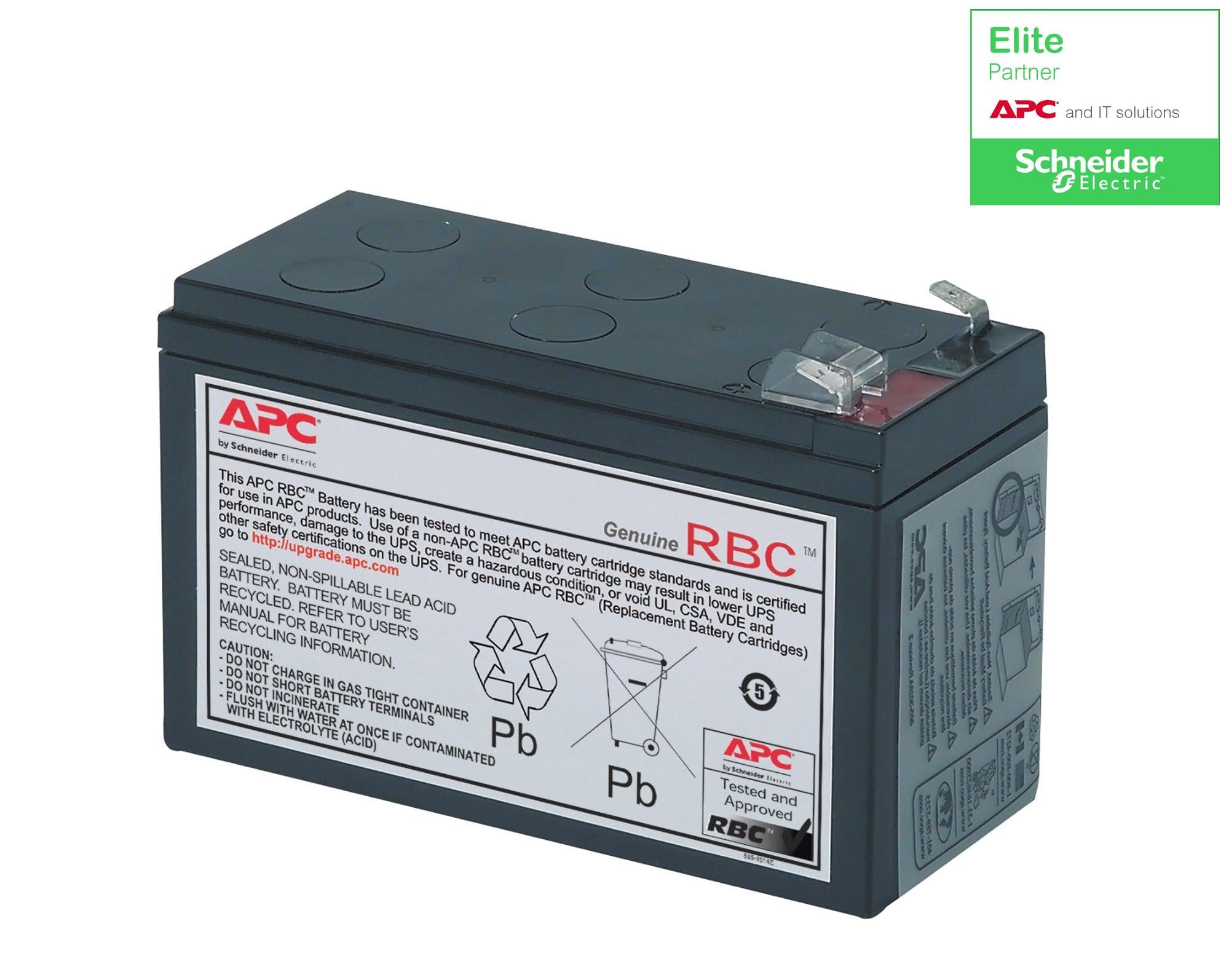 APC RBC17 Replacement Battery Cartridge - UPS Battery 12V 9Ah | APC by Schneider Electric