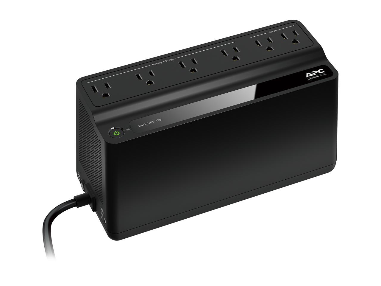 APC by Schneider Electric Back-UPS, 6 Outlets, 425VA, 120V BE425M