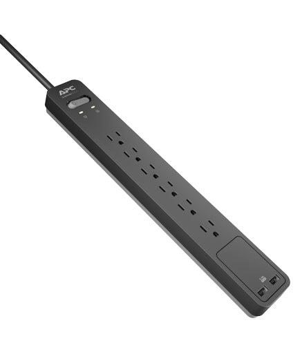 APC by Schneider Electric Essential SurgeArrest PE6U2, 6 Outlets, 2 USB charging ports,120V