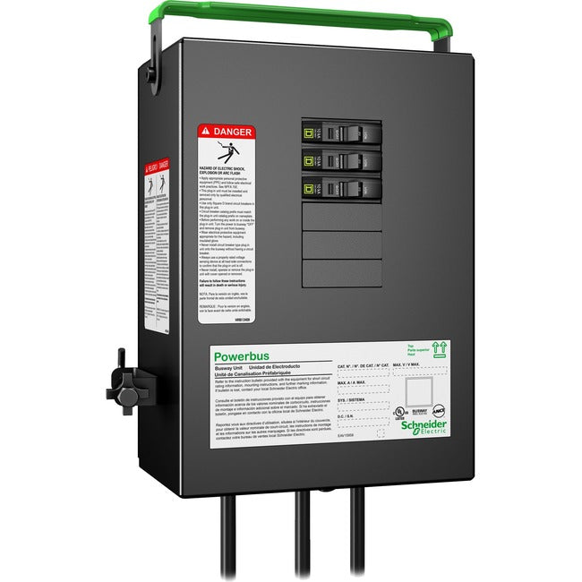 APC by Schneider Electric PB Busway Tap Off Unit, 3x1 pole 3 Wire 20A, 3 Drop Cords,3f,5f,7f, L5-20, 120V PBP4A31L520F