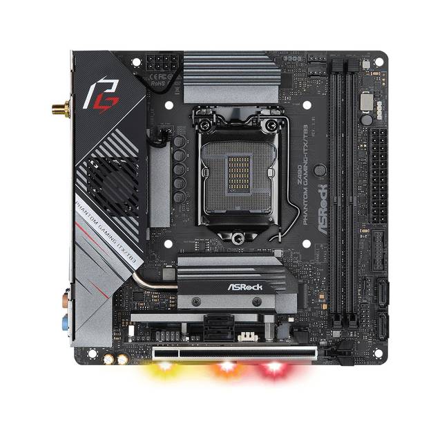 Asrock Z490 Phantom Gaming-Itx/Tb3 Socket Lga1200/ Intel Z490/ Ddr4/ Sata3&Usb3.2/ M.2/ Wifi/ Mini-Itx Motherboard