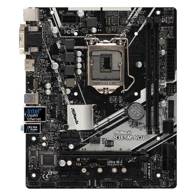 Asrock B365M-Hdv Lga1151/ Intel B365/ Ddr4/ Sata3&Usb3.1/ M.2/ A&Gbe/ Microatx Motherboard