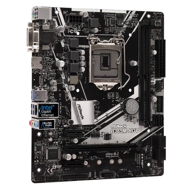 Asrock B365M-Hdv Lga1151/ Intel B365/ Ddr4/ Sata3&Usb3.1/ M.2/ A&Gbe/ Microatx Motherboard