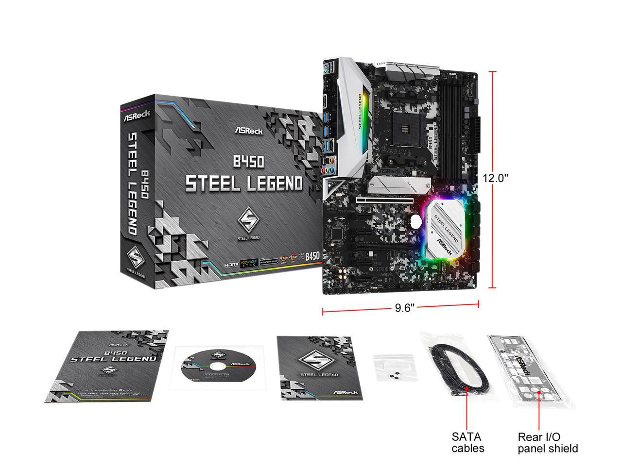 Asrock B450 Steel Legend Am4 Amd Promontory B450 Sata 6Gb/S