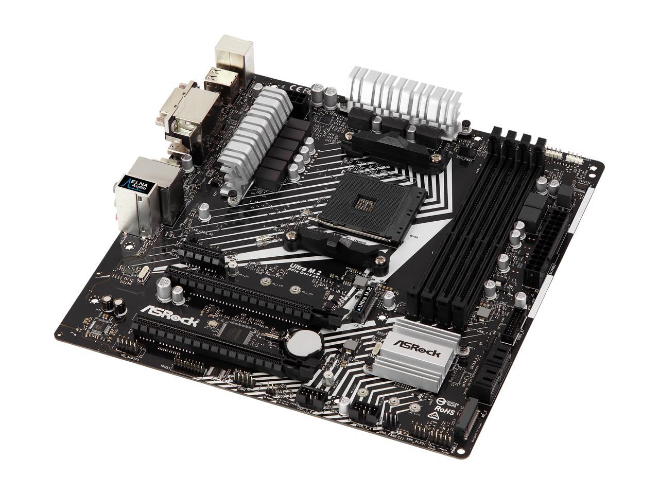 Asrock B450M Pro4-F Am4 Amd Promontory B450 Sata 6Gb/S Usb 3.1 Hdmi Micro Atx Amd Motherboard