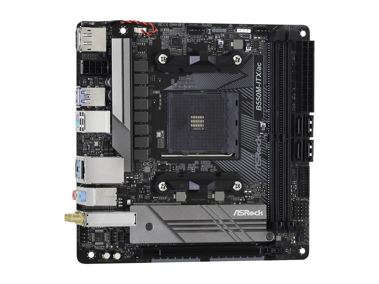 Asrock B550M-Itx/Ac Am4 Amd B550 Sata 6Gb/S Mini Itx Amd Motherboard