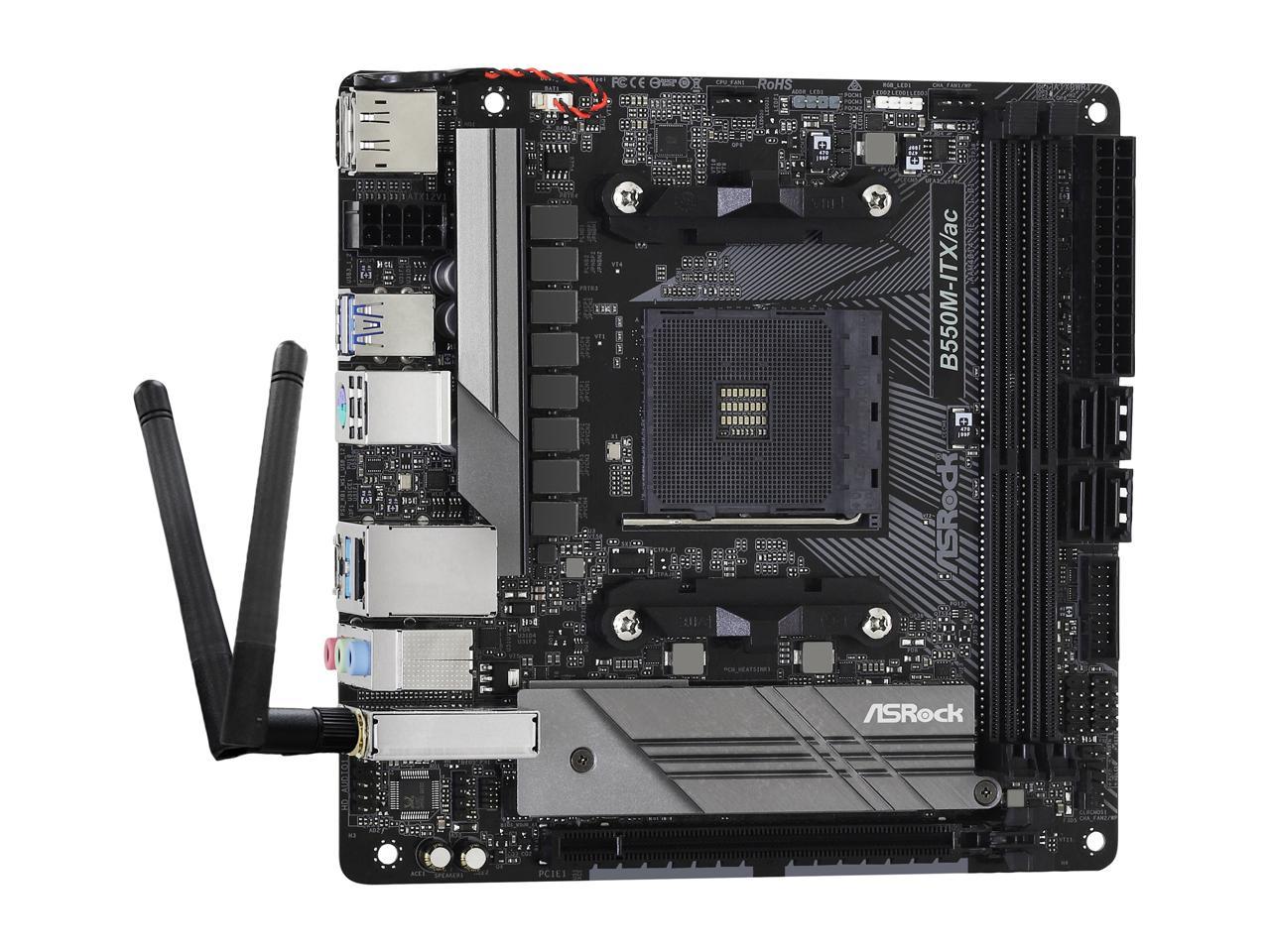 Asrock B550M-Itx/Ac Am4 Amd B550 Sata 6Gb/S Mini Itx Amd Motherboard