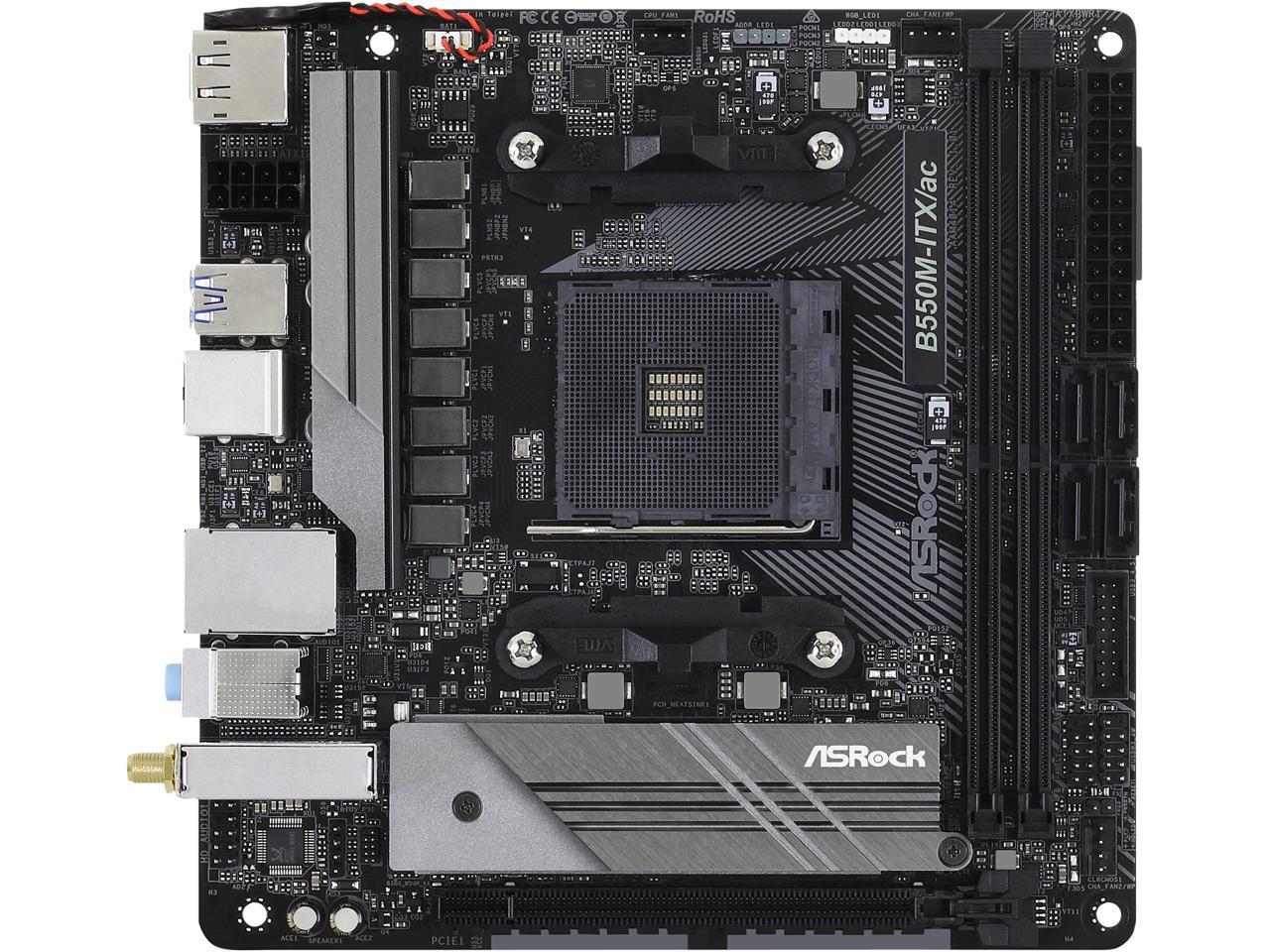 Asrock B550M-Itx/Ac Am4 Amd B550 Sata 6Gb/S Mini Itx Amd Motherboard