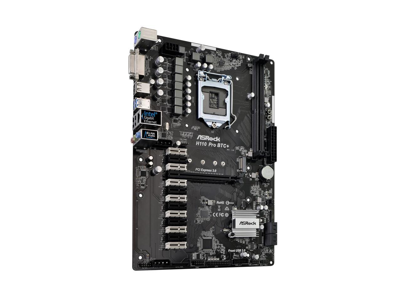 Asrock H110 Pro Btc+ Lga 1151 Intel H110 Sata 6Gb/S Atx Intel For Cryptocurrency Mining (Btc) Motherboard