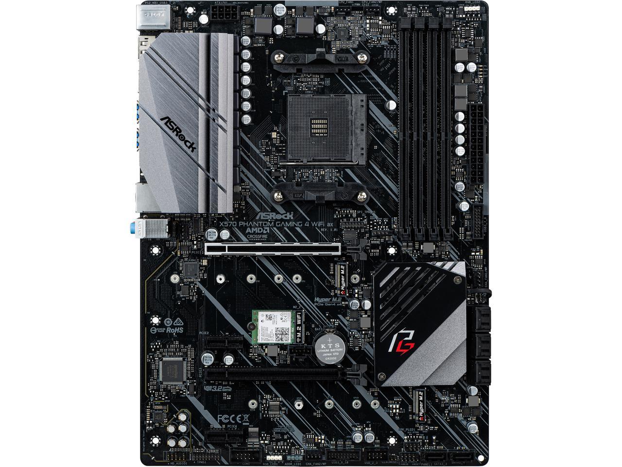 Asrock X570 Phantom Gaming 4 Wifi Ax Am4 Amd X570 Sata 6Gb/S Atx Amd Motherboard