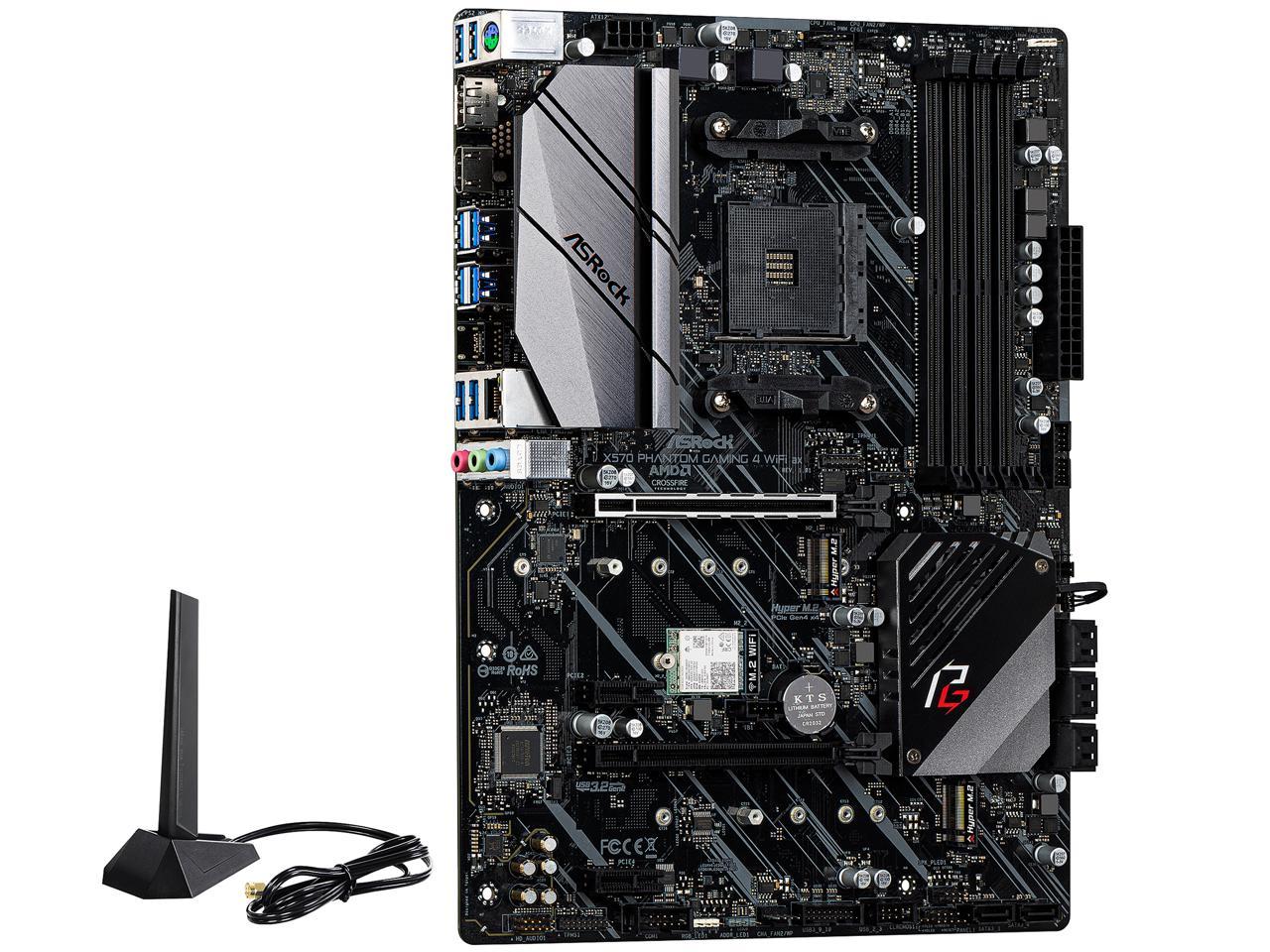 Asrock X570 Phantom Gaming 4 Wifi Ax Am4 Amd X570 Sata 6Gb/S Atx Amd Motherboard