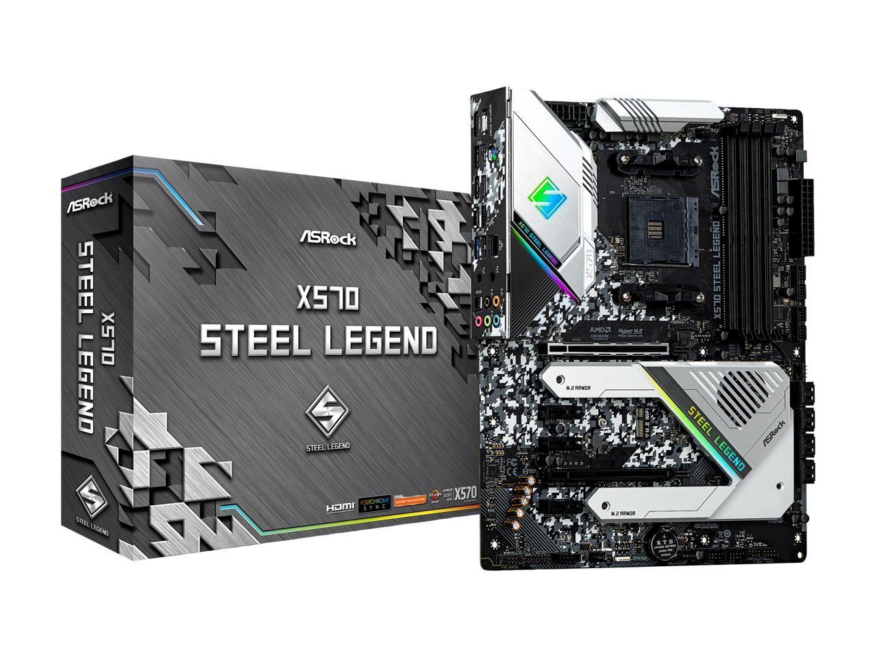 Asrock X570 Steel Legend Am4 Amd X570 Sata 6Gb/S Atx Amd Motherboard