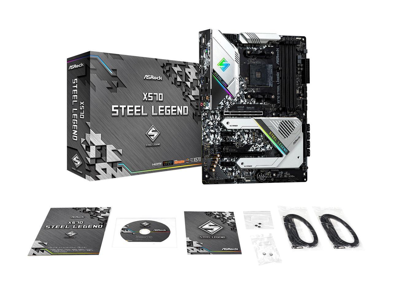 Asrock X570 Steel Legend Am4 Amd X570 Sata 6Gb/S Atx Amd Motherboard