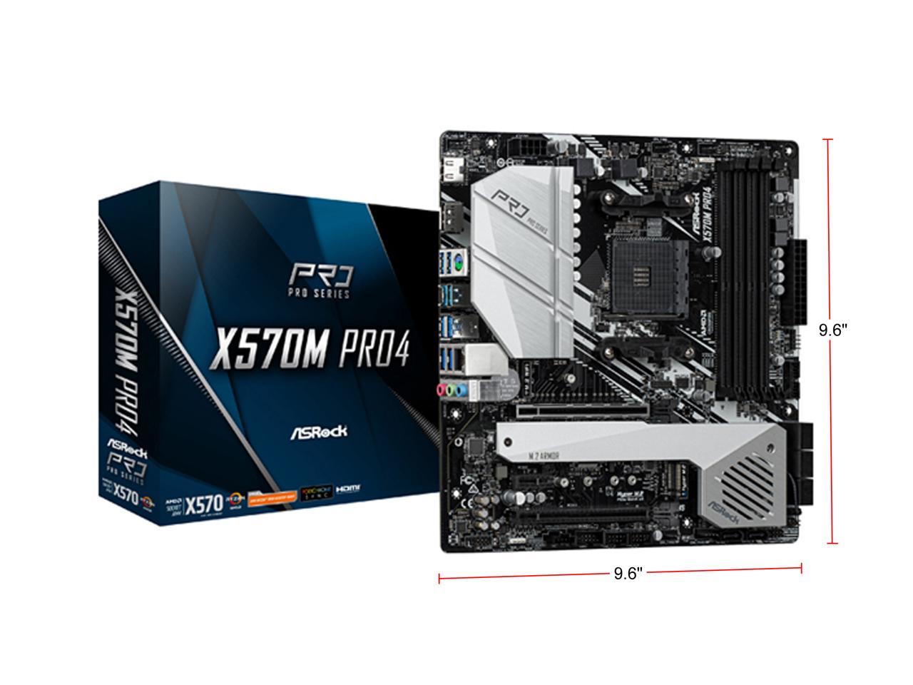 Asrock X570M Pro4 Am4 Amd X570 Sata 6Gb/S Micro Atx Amd Motherboard