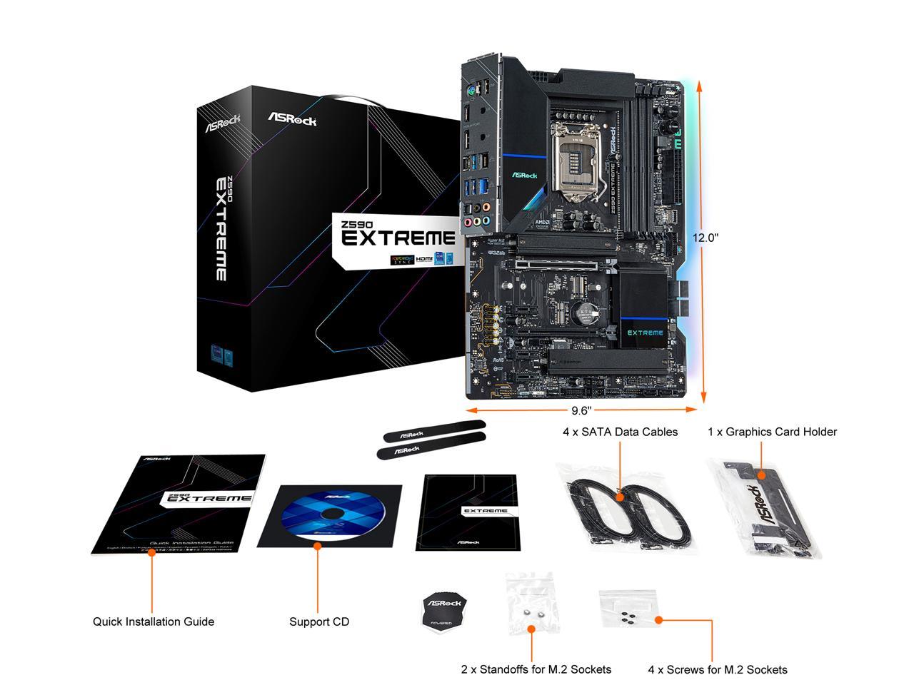 Asrock Z590 Extreme Lga 1200 Intel Z590 Sata 6Gb/S Atx Intel Motherboard