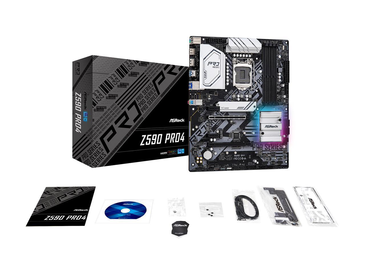 Asrock Z590 Pro4 Lga 1200 Intel Z590 Sata 6Gb/S Atx Intel Motherboard