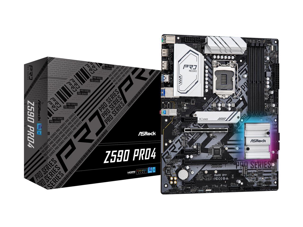 Asrock Z590 Pro4 Lga 1200 Intel Z590 Sata 6Gb/S Atx Intel Motherboard