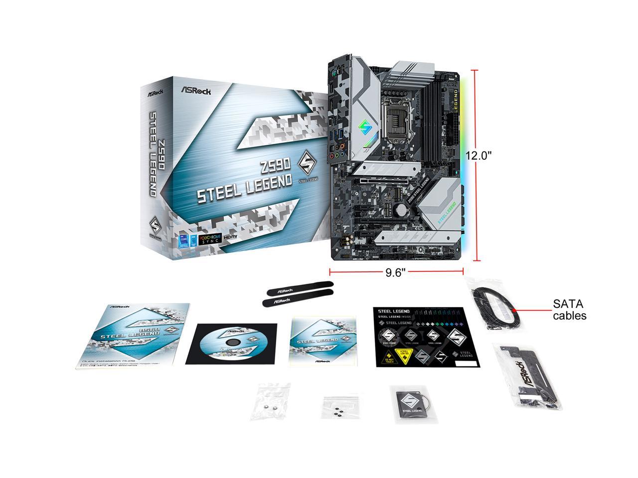 Asrock Z590 Steel Legend Lga 1200 Intel Z590 Sata 6Gb/S Atx Intel Motherboard