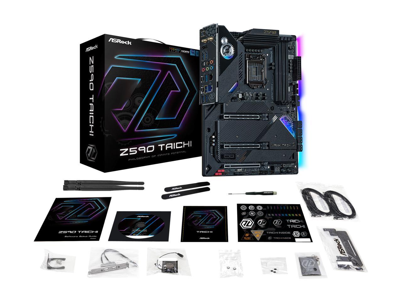 Asrock Z590 Taichi Lga 1200 Intel Z590 Sata 6Gb/S Atx Intel Motherboard