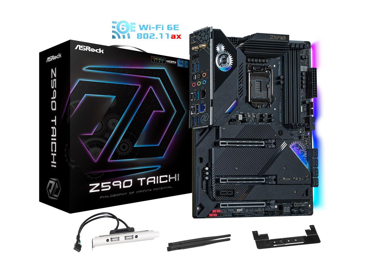 Asrock Z590 Taichi Lga 1200 Intel Z590 Sata 6Gb/S Atx Intel Motherboard