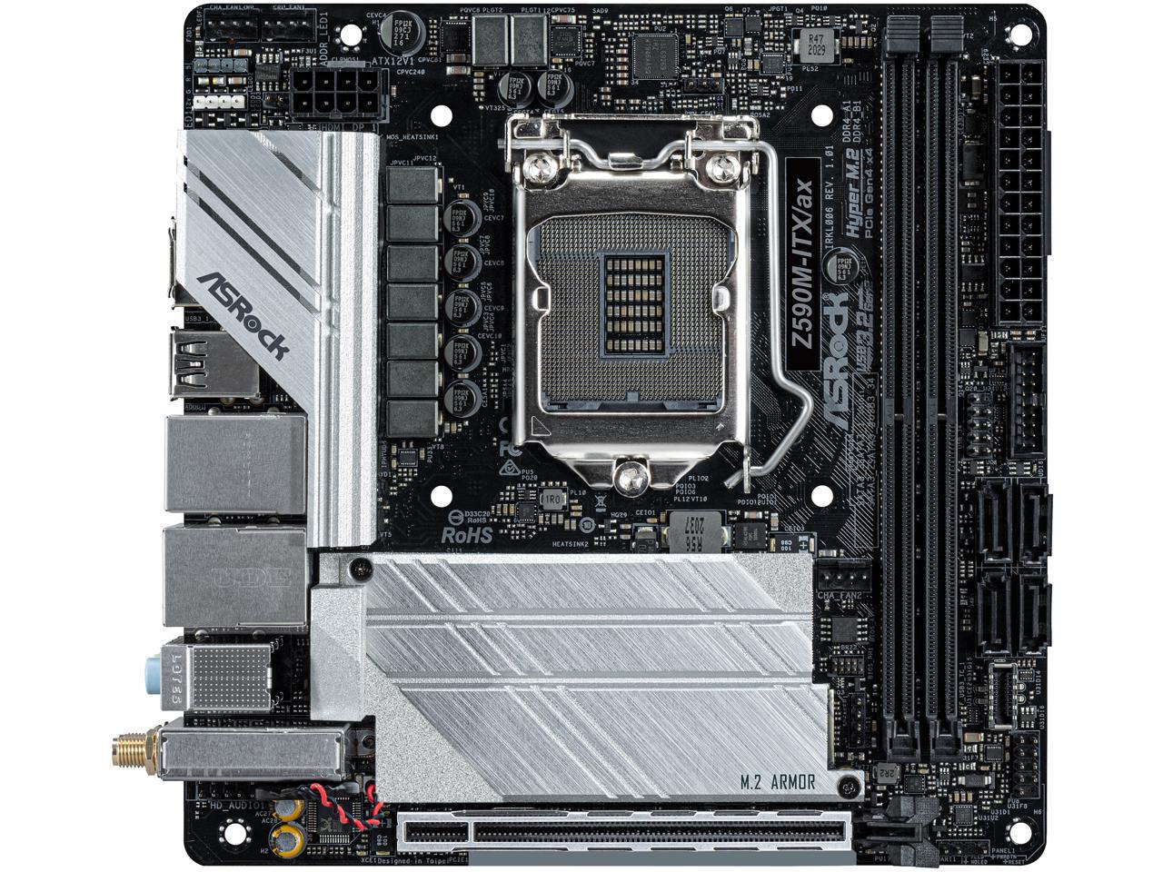 Asrock Z590M-Itx/Ax Lga 1200 Intel Z590 Sata 6Gb/S Mini Itx Intel Motherboard