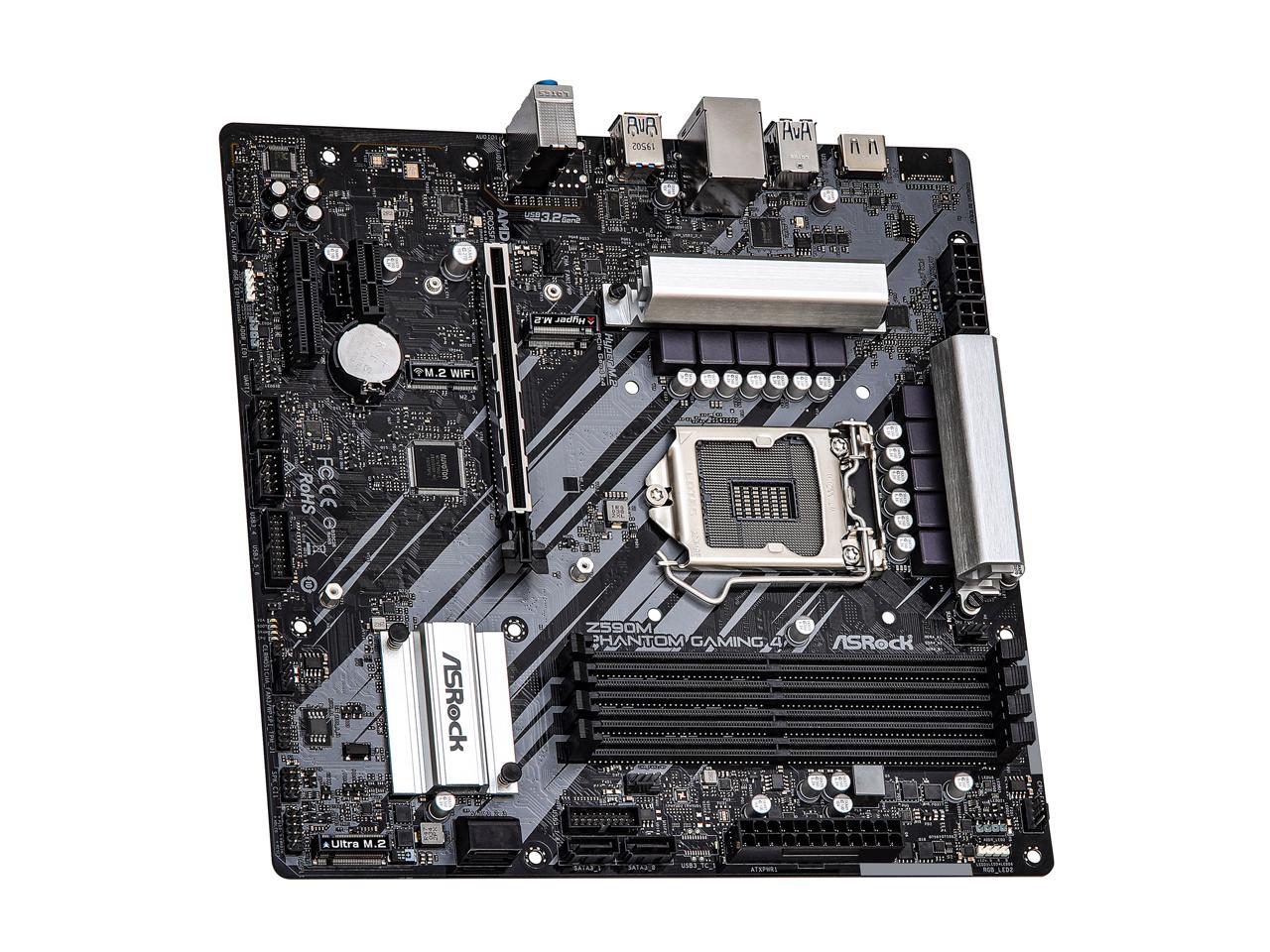 Asrock Z590M Phantom Gaming 4 Lga 1200 Intel Z590 Sata 6Gb/S Micro Atx Intel Motherboard