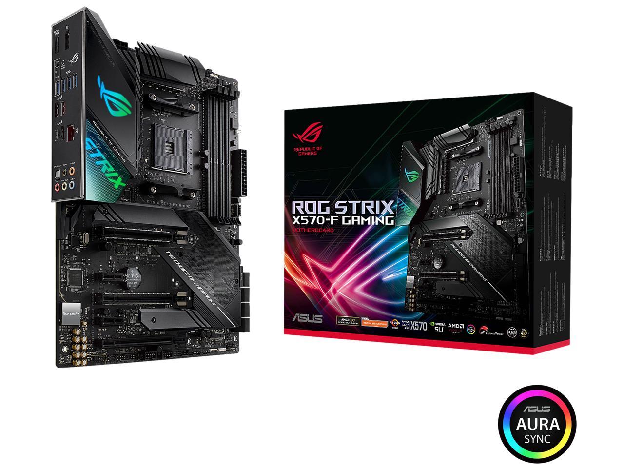 Asus Amd Am4 Rog Strix X570-F Gaming Atx Motherboard With Pcie 4.0, Dual M.2, Sata 6Gb/S, Usb 3.2 Gen 2