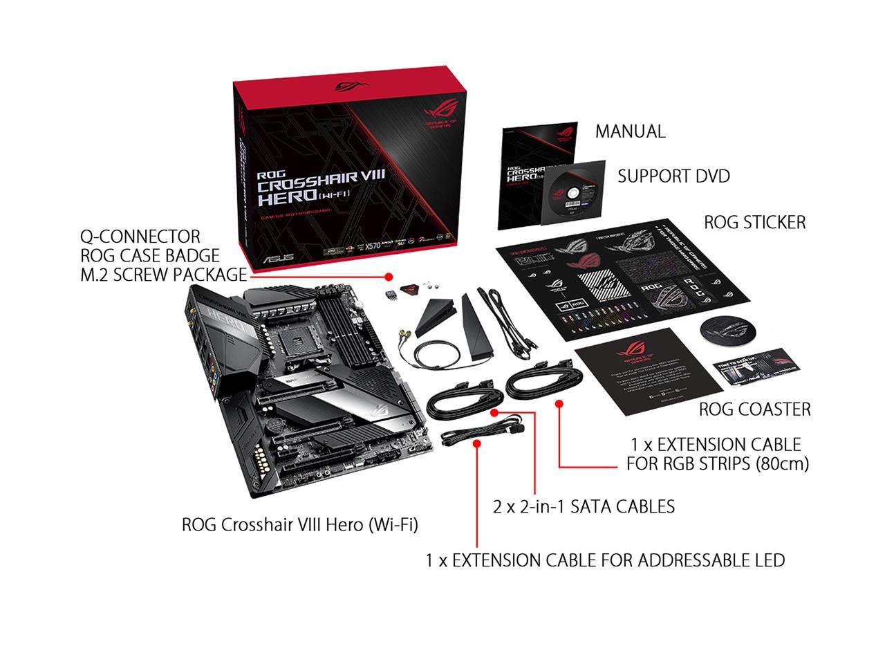 Asus Amd Am4 Rog X570 Crosshair Viii Hero (Wi-Fi) Atx Motherboard With Pcie 4.0, Dual M.2, Sata 6Gb/S, Usb3.2 Gen 2, 2.5Gbps Lan, Wifi 6