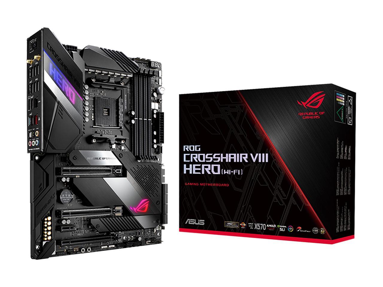 Asus Amd Am4 Rog X570 Crosshair Viii Hero (Wi-Fi) Atx Motherboard With Pcie 4.0, Dual M.2, Sata 6Gb/S, Usb3.2 Gen 2, 2.5Gbps Lan, Wifi 6