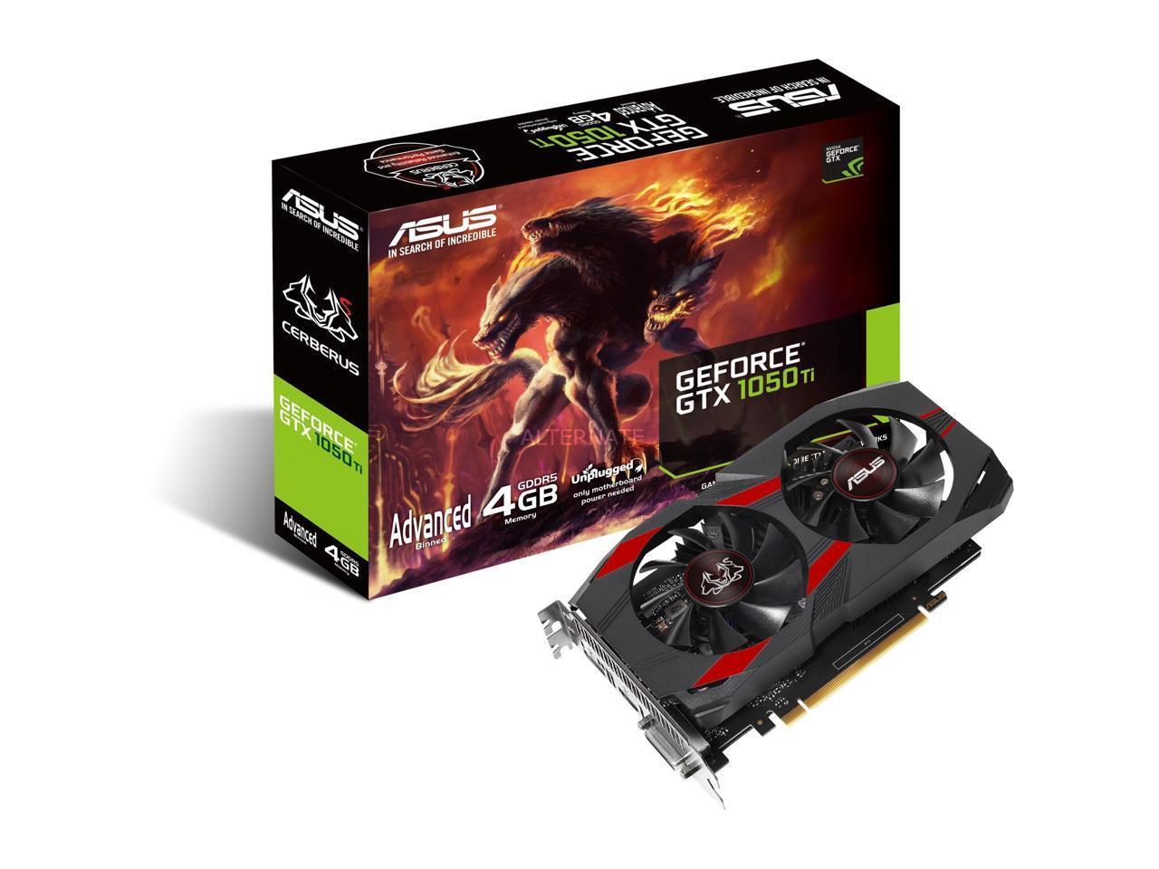Asus Cerberus Geforce Gtx 1050 Ti 4Gb Gddr5 Gaming Graphics Card, Cerberus-Gtx1050Ti-A4G
