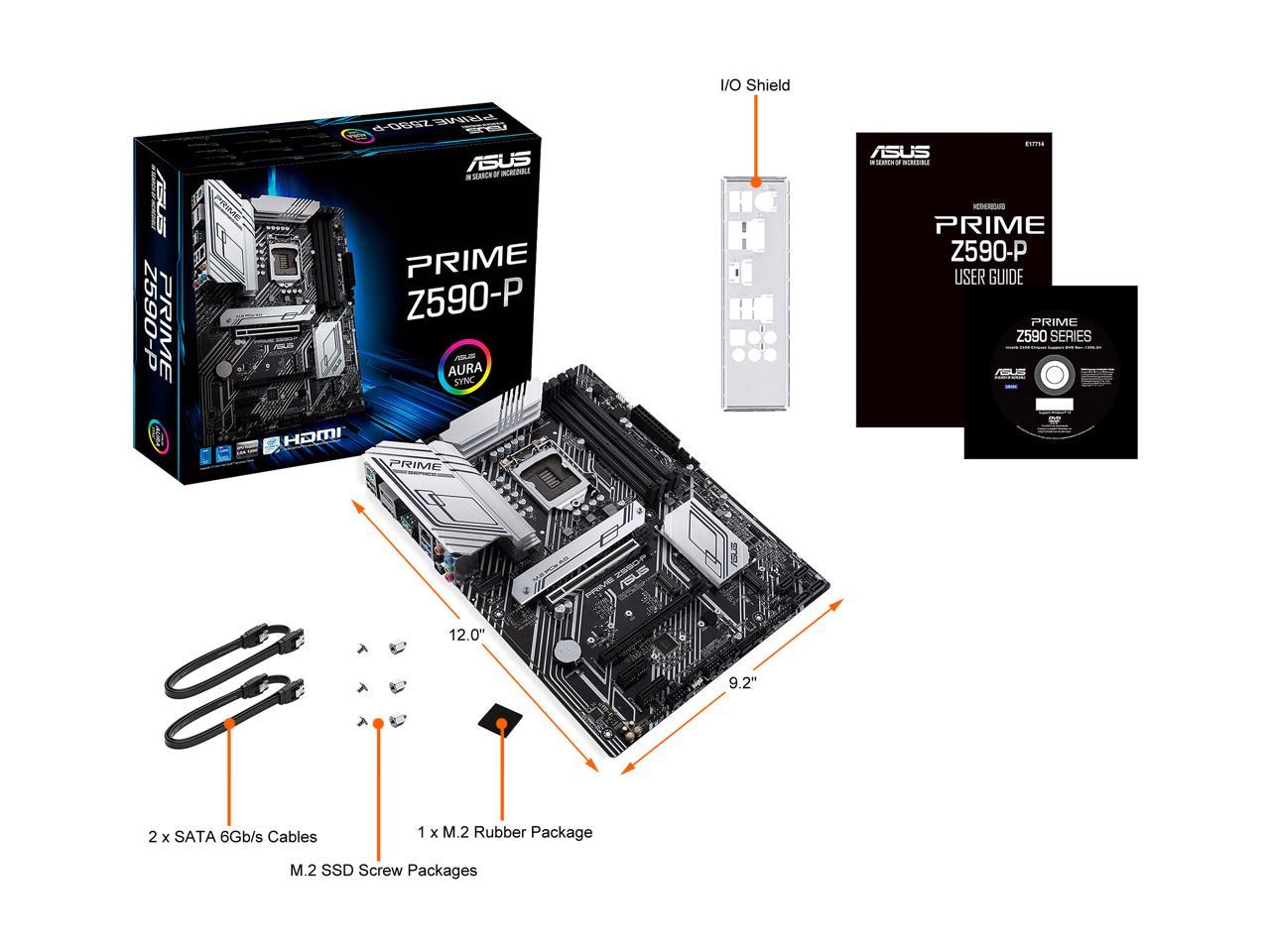 Asus Prime Z590-P Lga 1200 Intel Z590 Sata 6Gb/S Atx Intel Motherboard