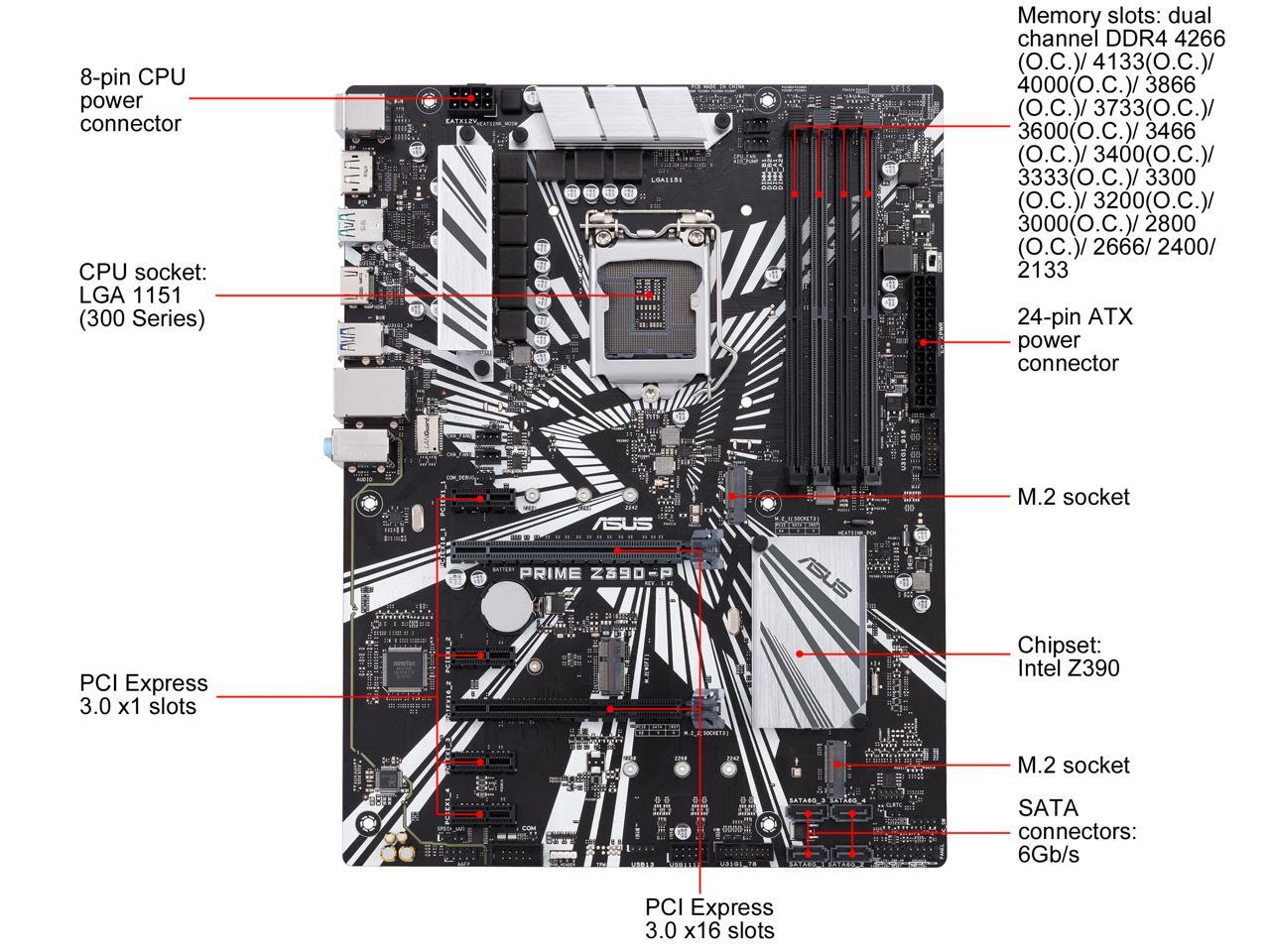 Asus Prime Z390-P Lga 1151 (300 Series) Intel Z390 Sata