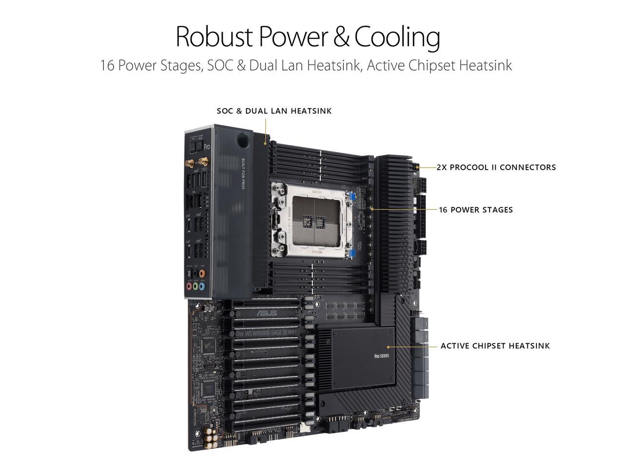 Asus Pro Ws Wrx80E-Sage Se Wifi Swrx8 Amd Wrx80 Sata 6Gb/S Extended Atx Amd Motherboard