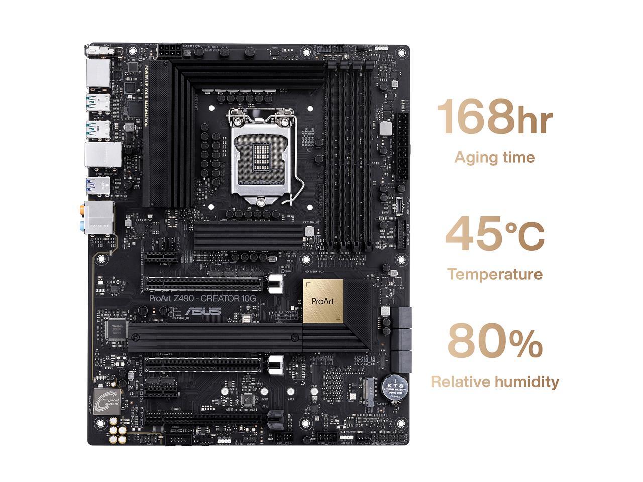 Asus Proart Z490-Creator 10G Lga 1200 Intel Z490 Sata 6Gb/S Atx Intel Motherboard (12+2 Power