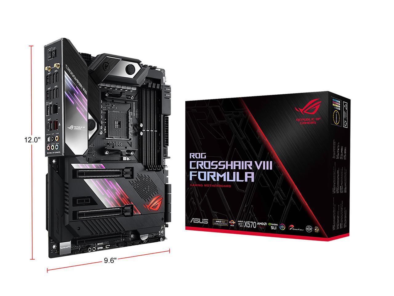 Asus Rog Crosshair Viii Formula Amd X570 Am4 Atx Motherboard With Pcie 4.0, Dual M.2, Sata 6Gb/S, Usb 3.2 Gen 2, 5Gbps Lan, Wi-Fi 6