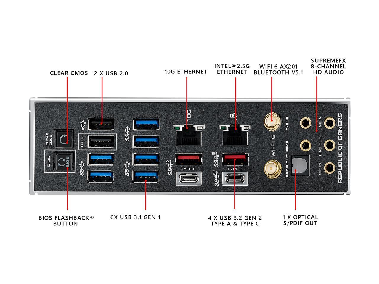 Asus Rog Maximus Xii Extreme (Wifi 6) Lga 1200 Intel Z490 Sata 6Gb/S Extended Atx Intel