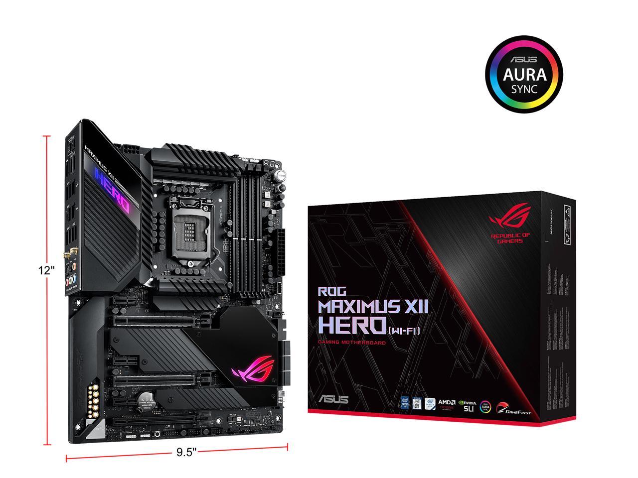 Asus Rog Maximus Xii Hero (Wi-Fi) Lga 1200 (Intel 10Th Gen) Intel Z490 (Wifi 6) Sata 6Gb/S Atx Intel