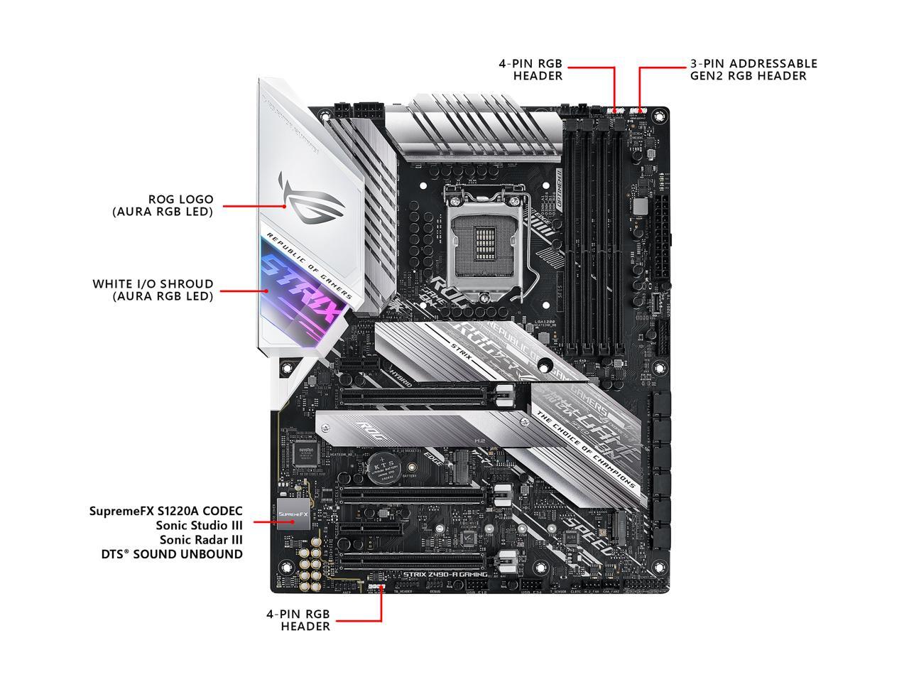 Asus Rog Strix Z490-A Gaming Lga 1200 (Intel 10Th Gen) Intel Z490 Sata 6Gb/S Atx Intel Motherboard
