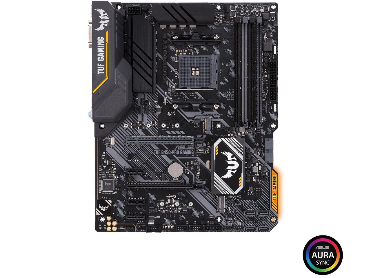 Asus Tuf B450-Pro Gaming Am4 Amd B450 Sata 6Gb/S Atx Amd Motherboard