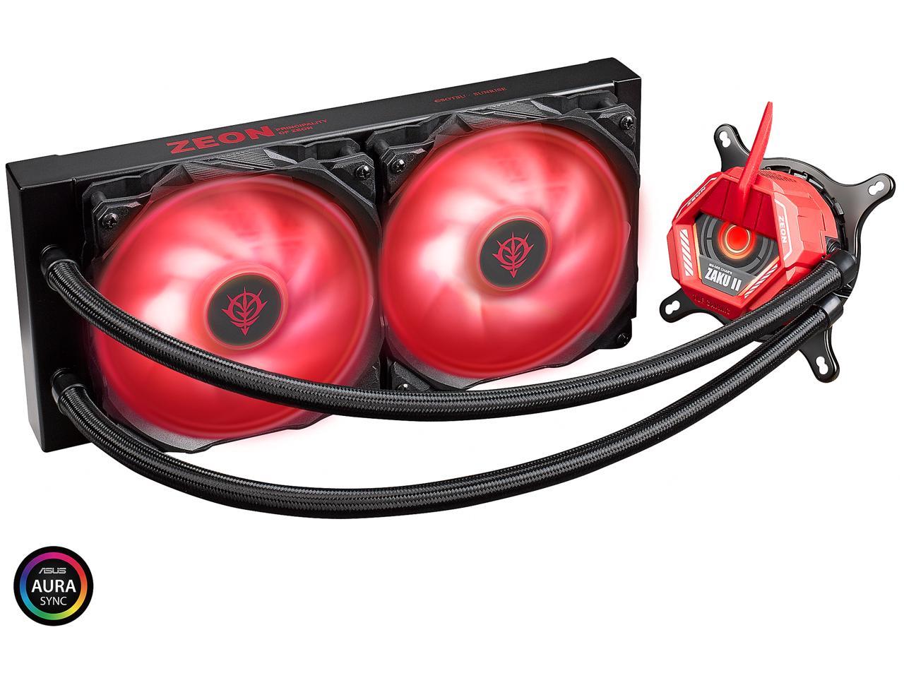 Asus Tuf Gaming Lc 240 Zaku Ii Edition 240Mm, With Aura Sync, 2X Tuf120Mm Rgb Radiator Fans, And