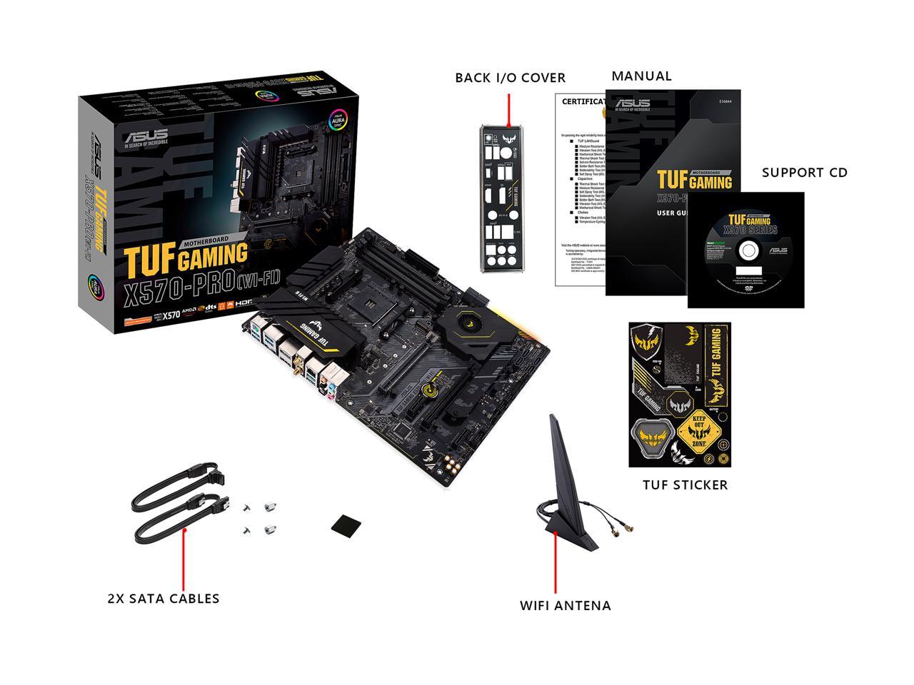 Asus Tuf Gaming X570-Pro (Wifi 6) Amd Am4 (3Rd Gen Ryzen Atx Gaming Motherboard)