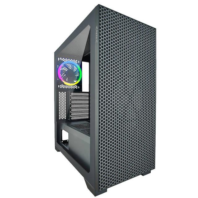 Azza Csaz-450 Hive No Power Supply Atx Mid Tower Case W/Tempered Glass (Black)