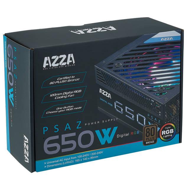 Azza Psaz-650W(Argb) 80+ Bronze 650W Ps With Argb Fan